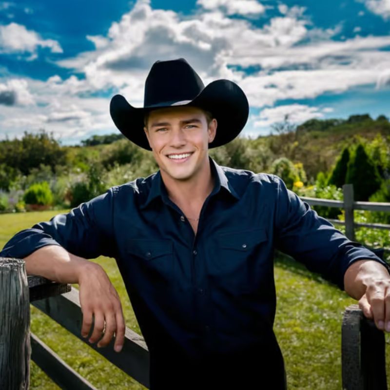 man with western clothing and cowboy hat in a ranch man with western clothing and cowboy hat in a ranch