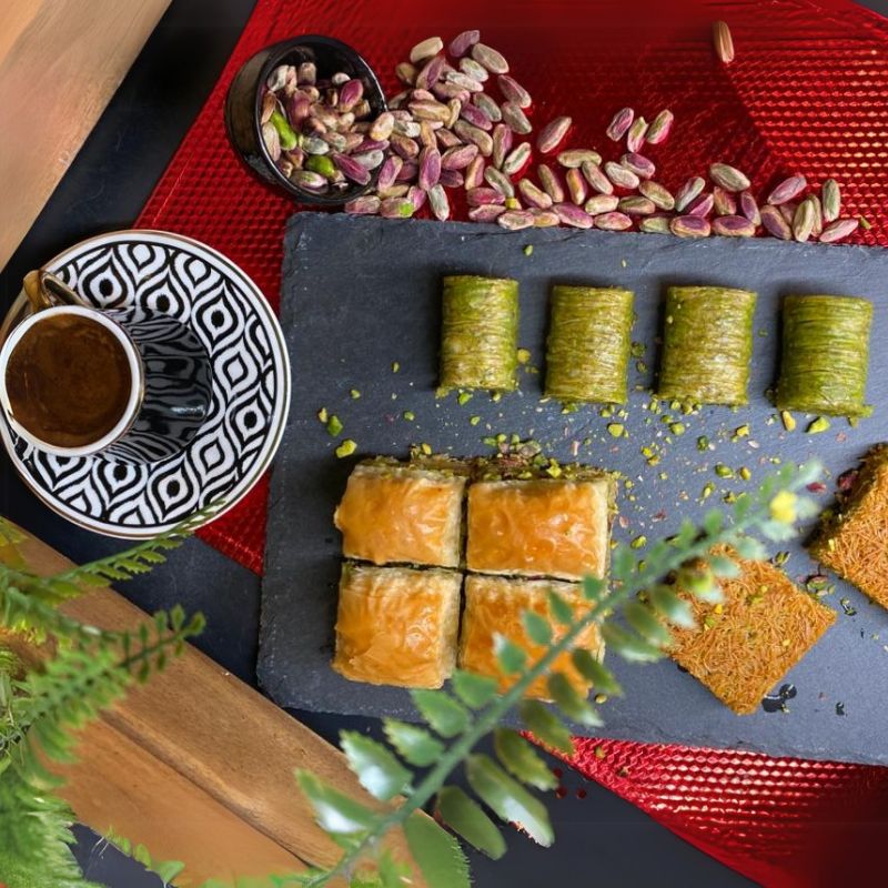 Nuka Turkish baklava, pistachio and coffee Nuka Turkish baklava, pistachio and coffee